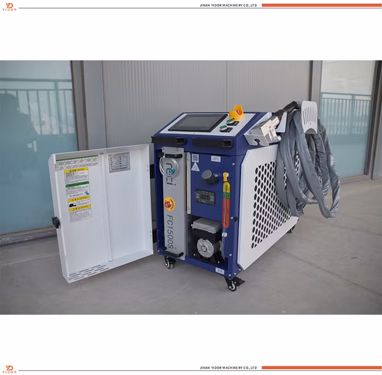 Machine de nettoyage laser à fibre 1500 W avec laser continu pour l'élimination de la rouille, traitement après soudure, élimination de l'huile et de la graisse, décapage de peinture, pièces de prétraitement